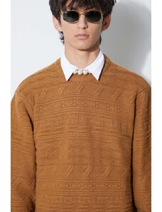 Vuneni pulover Ader Error Seltic Knit za muškarce, boja: smeđa, topli, BMADFWKT0305