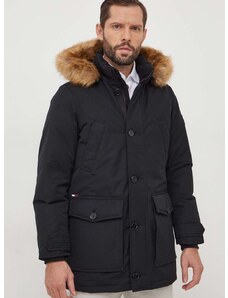 Pernata parka jakna Tommy Hilfiger za muškarce, boja: crna, za zimu