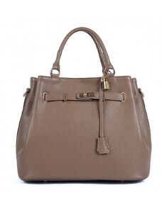 Luksuzna Talijanska torba od prave kože VERA ITALY "Klapea", boja taupe, 29x40cm