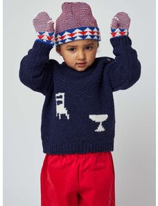 Dječja kapa i rukavice Bobo Choses boja: bordo