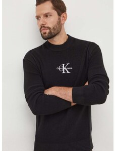 Pamučni pulover Calvin Klein Jeans boja: crna