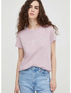 Pamučna majica Levi's za žene, boja: ružičasta