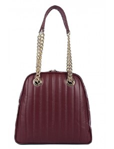 Luksuzna Talijanska torba od prave kože VERA ITALY "Sarika", boja tamnocrvena, 29x27cm