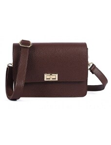 Luksuzna Talijanska torba od prave kože VERA ITALY "Shikda", boja čokolada, 14x19cm
