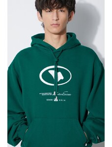 Pamučna dukserica Ader Error Etik Logo Hoodie za muškarce, boja: zelena, s kapuljačom, s tiskom, BMADFWHD0101