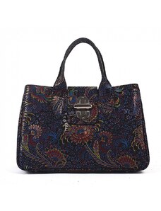 Luksuzna Talijanska torba od prave kože VERA ITALY "Manuela", boja ispis u boji, 24,5x33cm
