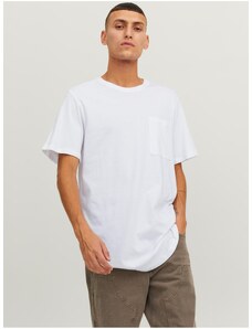 White Men's T-Shirt with Pocket Jack & Jones Noa - Men's