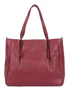 Luksuzna Talijanska torba od prave kože VERA ITALY "Rikke", boja tamnocrvena, 30x35cm