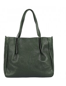 Luksuzna Talijanska torba od prave kože VERA ITALY "Zikke", boja tamno zeleno, 30x35cm