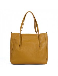 Luksuzna Talijanska torba od prave kože VERA ITALY "Nikke", boja senf, 30x35cm