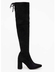 Čizme od brušene kože Wojas za žene, boja: crna, s debelom potpeticom, 7104281