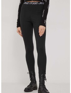Tajice Calvin Klein Jeans za žene, boja: crna, bez uzorka