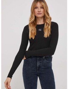 Pulover Calvin Klein Jeans za žene, boja: crna, lagani