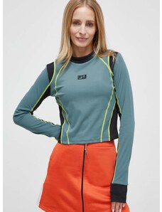 Majica dugih rukava Fila VR46 za žene, boja: zelena, s poludolčevitom
