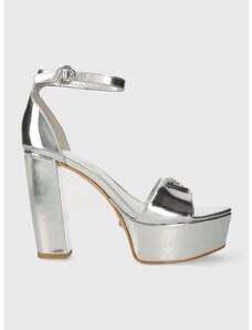 Kožne sandale Guess SETON boja: srebrna, FLPSET LEM03