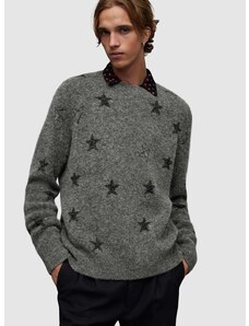 Vuneni pulover AllSaints Odyssey boja: siva, topli