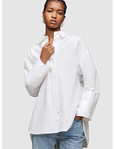 Pamučna košulja AllSaints Evie za žene, boja: bijela, relaxed, s klasičnim ovratnikom