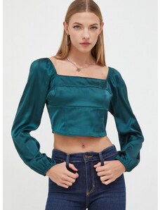 Bluza Hollister Co. za žene, boja: zelena, bez uzorka