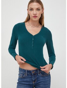 Majica dugih rukava Hollister Co. za žene, boja: zelena