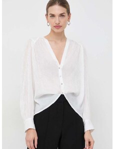 Košulja Morgan za žene, boja: bijela, relaxed, s klasičnim ovratnikom