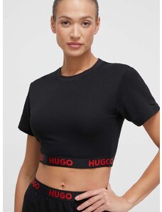 Majica kratkih rukava HUGO za žene, boja: crna