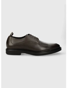 Kožne cipele BOSS Larry za muškarce, boja: siva, 50511939