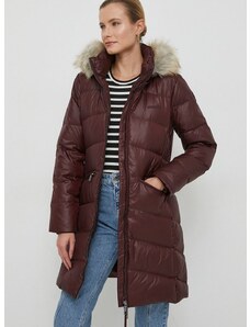 Pernata jakna Calvin Klein za žene, boja: bordo, za zimu