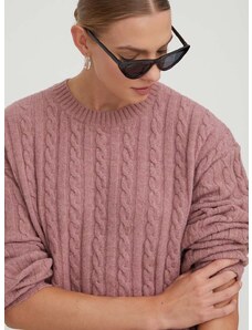 Pulover Hollister Co. za žene, boja: ružičasta