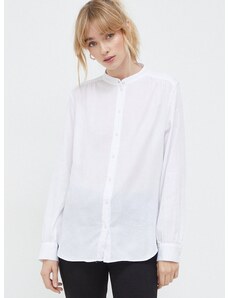 Pamučna košulja Marc O'Polo za žene, boja: bijela, regular, s ruskim ovratnikom
