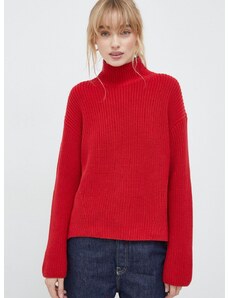 Pamučni pulover Marc O'Polo boja: crvena, topli, s poludolčevitom