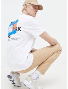 Pamučna majica Tommy Jeans za muškarce, boja: bijela, s tiskom