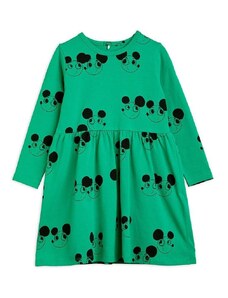 Dječja haljina Mini Rodini boja: zelena, mini, širi se prema dolje