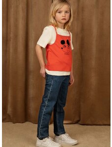 Dječja pamučna majica kratkih rukava Mini Rodini boja: narančasta, s tiskom