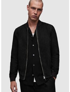 Bomber jakna od brušene kože AllSaints Ronan za muškarce, boja: crna, za prijelazno razdoblje