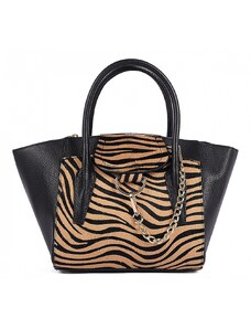Luksuzna Talijanska torba od prave kože VERA ITALY "Dizna", boja životinjski print, 24x25cm