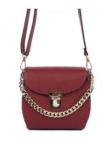 Luksuzna Talijanska torba od prave kože VERA ITALY "Binea", boja tamnocrvena, 14x15cm