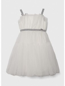 Dječja haljina Guess boja: bijela, midi, širi se prema dolje