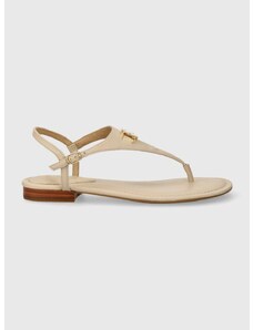 Kožne sandale Lauren Ralph Lauren Ellington za žene, boja: bež, 802852803011