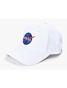 Pamučna kapa sa šiltom Alpha Industries NASA Cap boja: bijela, s aplikacijom, 186903.09-white
