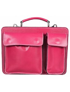 Luksuzna Talijanska torba od prave kože VERA ITALY "Briz", boja fuksija, 23x29cm