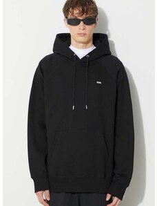 Pamučna dukserica Wood Wood Essential fred classic hoodie za muškarce, boja: crna, s kapuljačom, bez uzorka 20005602.2493