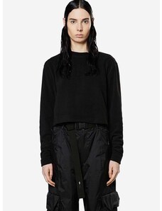Dukserica Rains Fleece W Sweatshirt za žene, boja: crna, glatka, 18090.BLACK-BLACK