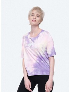 Pamučna majica Alpha Industries Basic Tee Batik COS Wmn boja: ružičasta, 116083.536-pink
