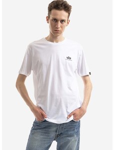 Pamučna majica Alpha Industries boja: bijela, s tiskom, 128507CP.573-white