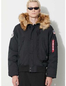 Jakna Alpha Industries Polar Jacket SV za muškarce, boja: crna, za zimu 133141.03
