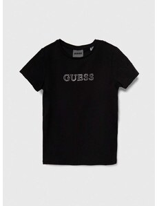 Dječja majica kratkih rukava Guess boja: crna