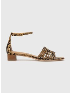 Kožne sandale Lauren Ralph Lauren Fionna za žene, boja: bež, 802925249001