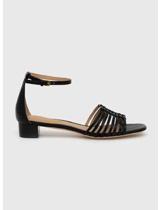 Kožne sandale Lauren Ralph Lauren Fionna za žene, boja: crna, 802920410001