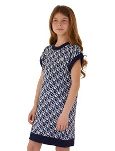 Dječja haljina Guess boja: tamno plava, mini, ravna