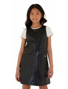 Dječja majica i haljina Guess boja: crna, mini, ravna